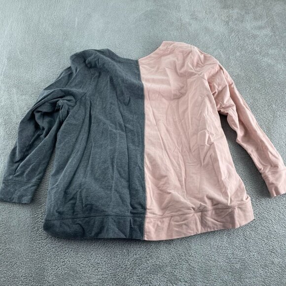 Belle by Kim Gravel Two-Tone Pink & Gray XL Lightweight Button-Up 1620 - Picture 2 of 9